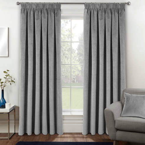 Oxford (Blackout) Pencil Pleat, Grey - Ready Made Curtains - Image 3